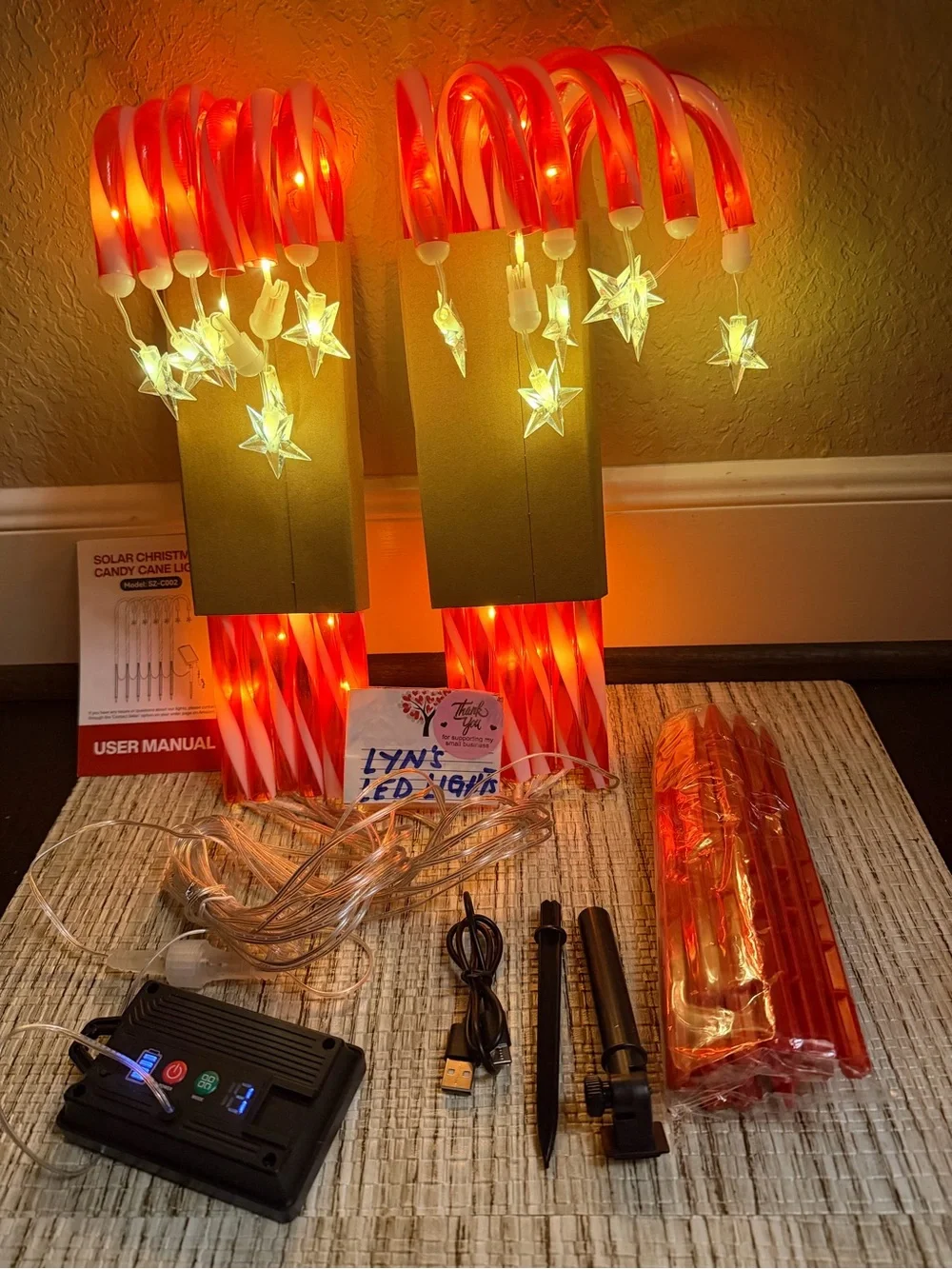 Solar Candy Cane Lights 12pcs